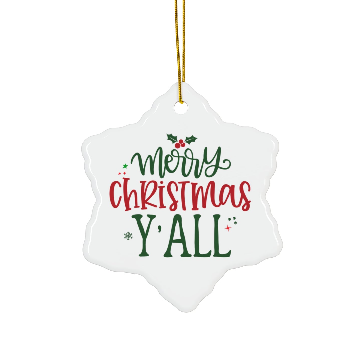 Festive Santa Ceramic Ornament - Holiday Decor, Christmas Tree Decoration, Gift for Family, 2025 Keepsake, Stained Glass Style