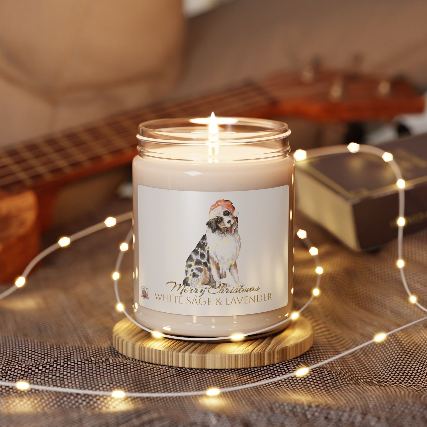 Merry Christmas Scented Soy Candle, Apple Harvest, Holiday Decor, Gift for Dog Lovers, Home Fragrance, Cozy Vibes, Festive Candle
