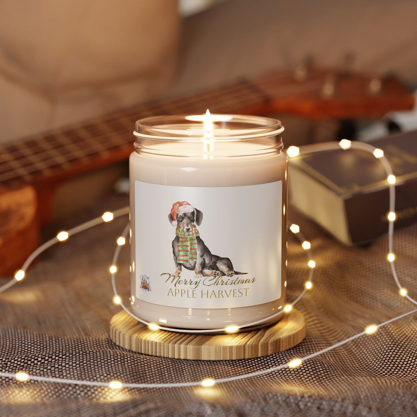 Merry Christmas Scented Soy Candle, Apple Harvest, Holiday Decor, Gift for Dog Lovers, Home Fragrance, Cozy Vibes, Festive Candle