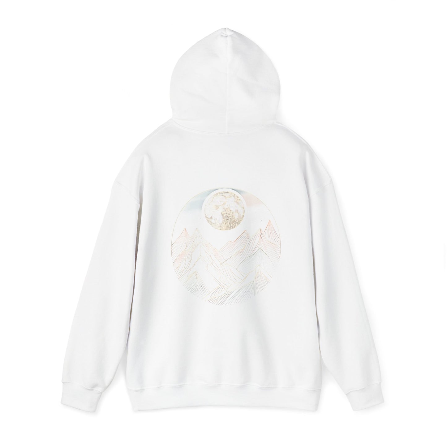 Mountain Moon Unisex Heavy Blend Hoodie, Cozy Pullover, Dreamy Sweatshirt, Perfect for Fall, Adventure Gifts, Unisex Style