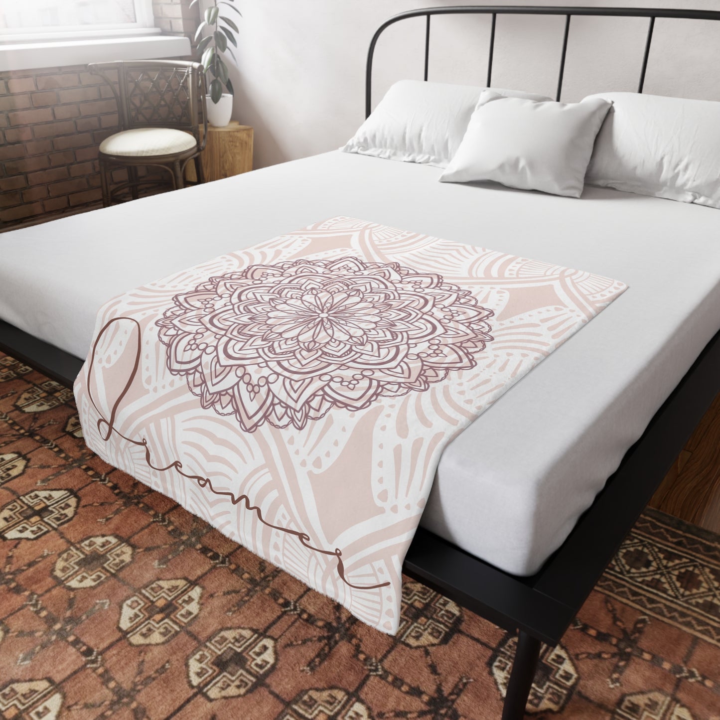 Dreamer Plush Fleece Blanket | Cozy Throw for Home Decor, Gift for Dreamers, Mandala Design, Nursery Bedding, Relaxation Essentials