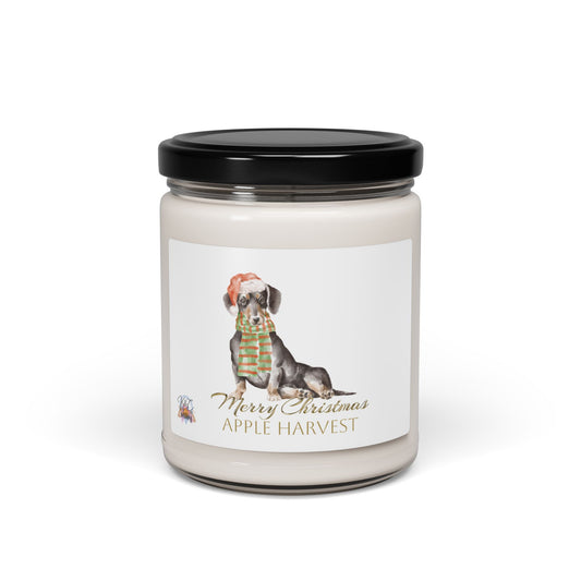 Merry Christmas Scented Soy Candle, Apple Harvest, Holiday Decor, Gift for Dog Lovers, Home Fragrance, Cozy Vibes, Festive Candle