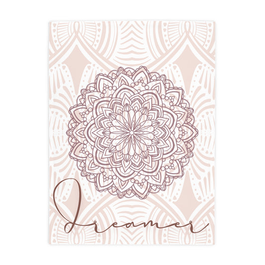 Dreamer Plush Fleece Blanket | Cozy Throw for Home Decor, Gift for Dreamers, Mandala Design, Nursery Bedding, Relaxation Essentials