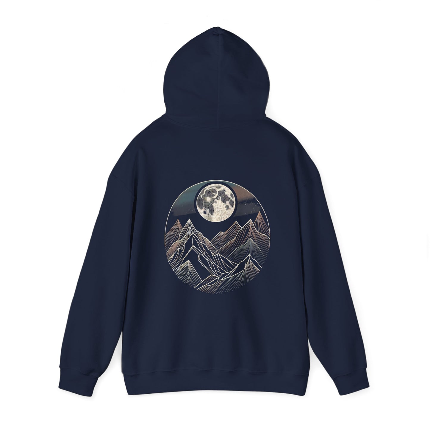 Mountain Moon Unisex Heavy Blend Hoodie, Cozy Pullover, Dreamy Sweatshirt, Perfect for Fall, Adventure Gifts, Unisex Style