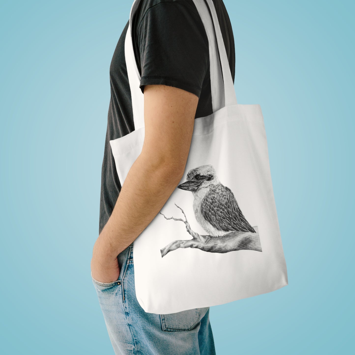 Elegant Cotton Tote Bag, Bird & Dreamcatcher Design, Eco-Friendly Shopping Bag, Gift for Nature Lovers, Perfect for Festivals