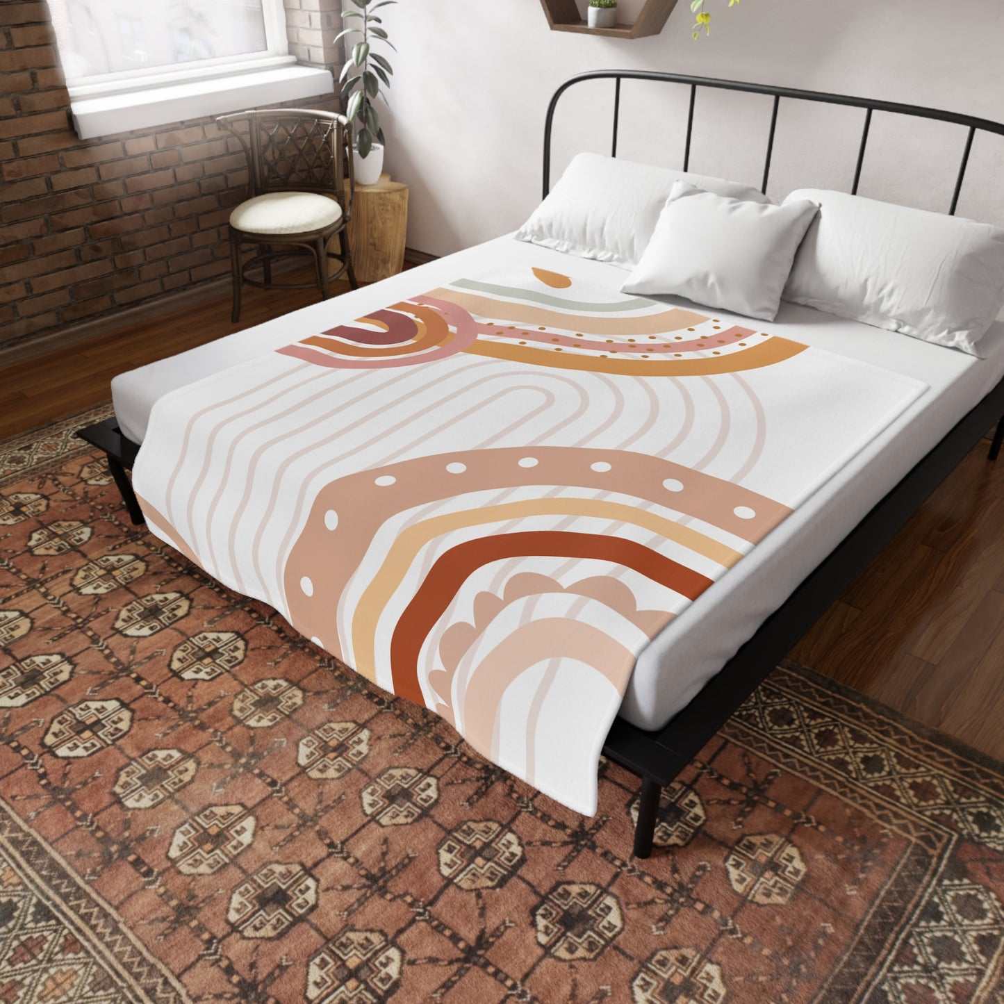 Cozy Plush Fleece Blanket with Abstract Rainbow Design, Soft Throw, Warm Home Decor, Gift for All Occasions, Snuggly Comfort Blanket,