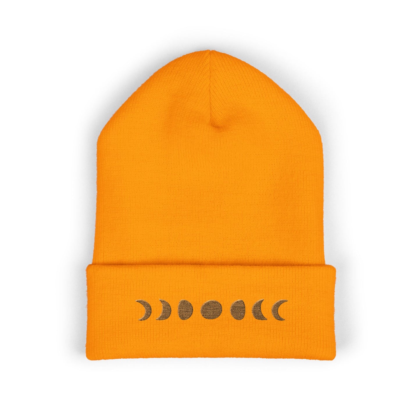 Moon Phase Embroidered Cuffed Beanie - Cozy Winter Hat, Gifts for Her, Astrology Merchandise, Holiday Accessories, Fashion Statement