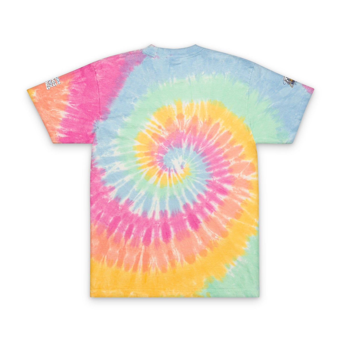 Tie-Dye T-Shirt, Oversized Positive Quote Shirt, Feel Good Bright Happy Vibes Unisex Tee, Embroidered
