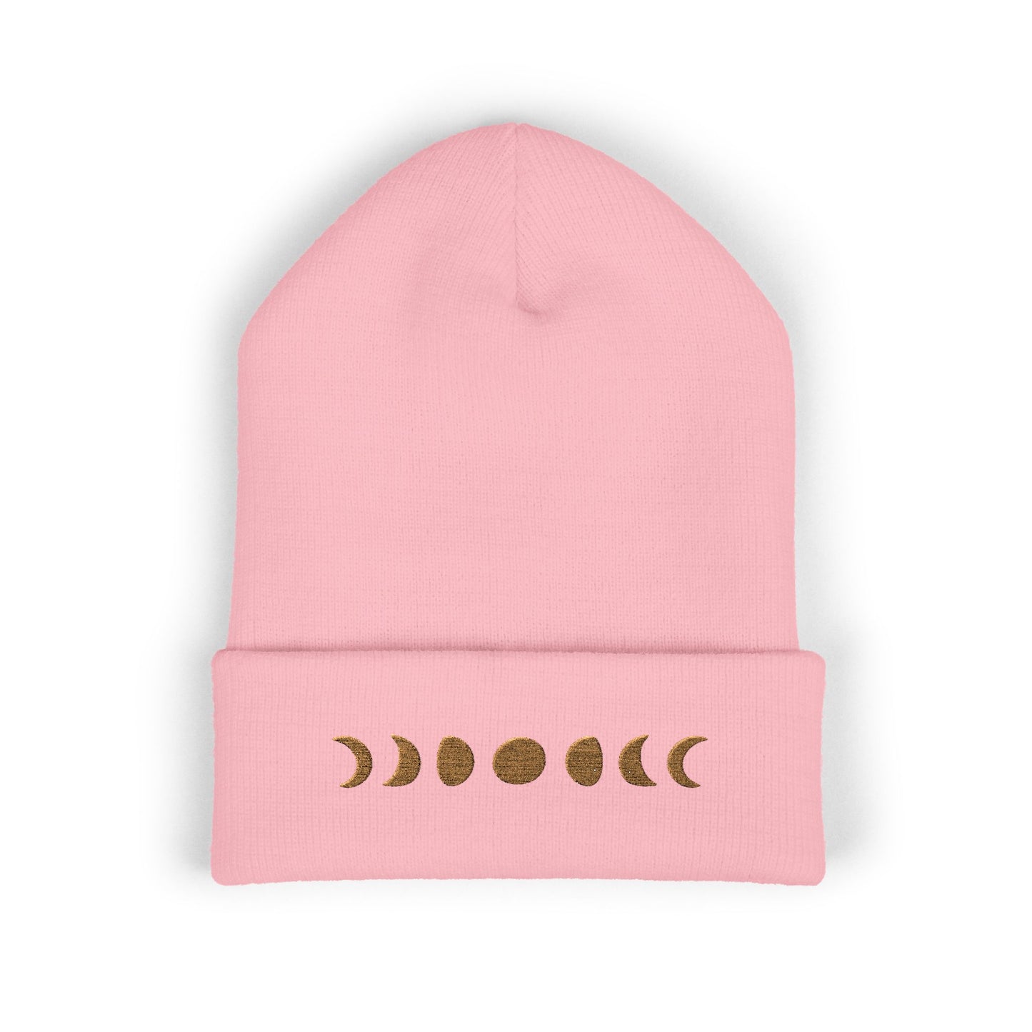 Moon Phase Embroidered Cuffed Beanie - Cozy Winter Hat, Gifts for Her, Astrology Merchandise, Holiday Accessories, Fashion Statement