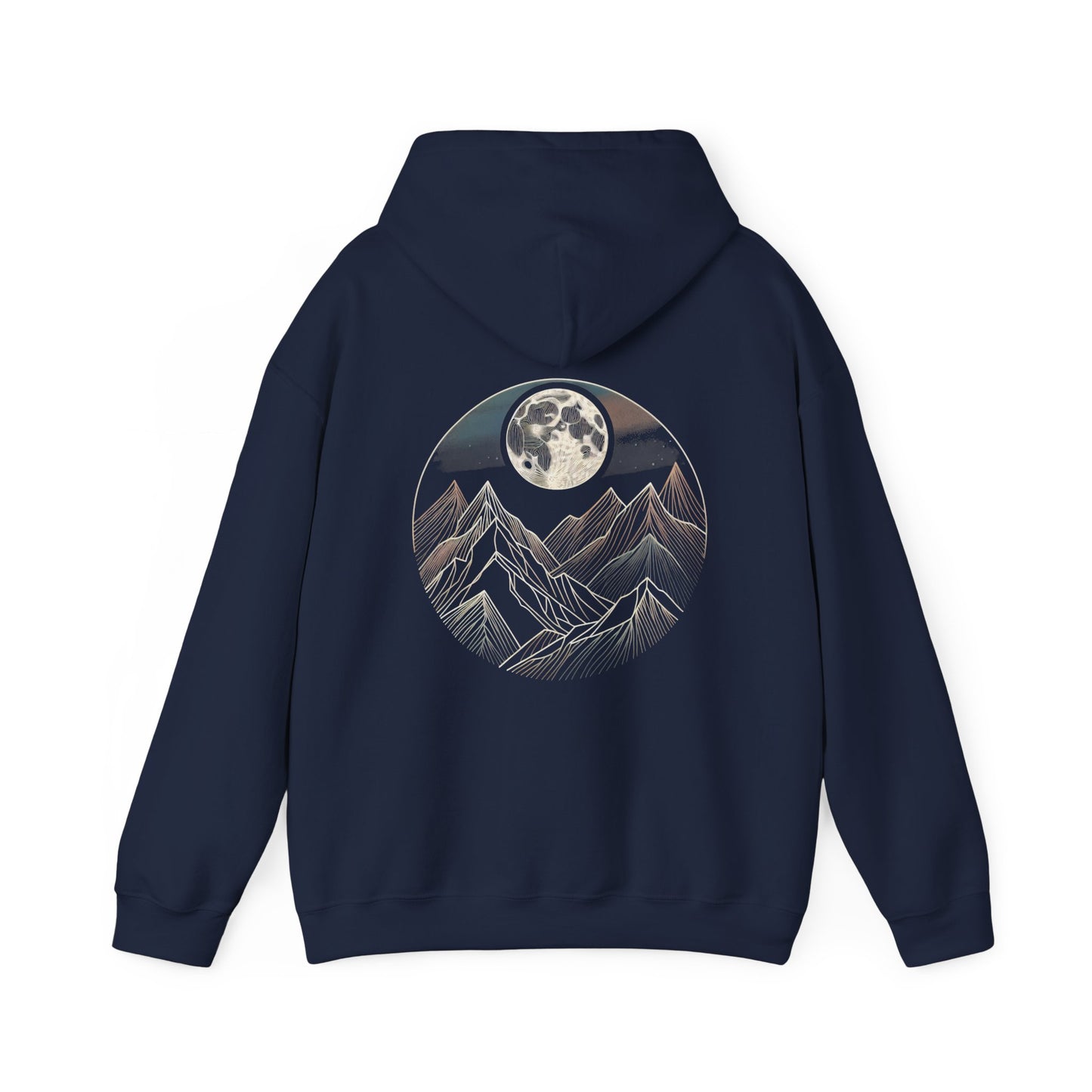 Mountain Moon Unisex Heavy Blend Hoodie, Cozy Pullover, Dreamy Sweatshirt, Perfect for Fall, Adventure Gifts, Unisex Style