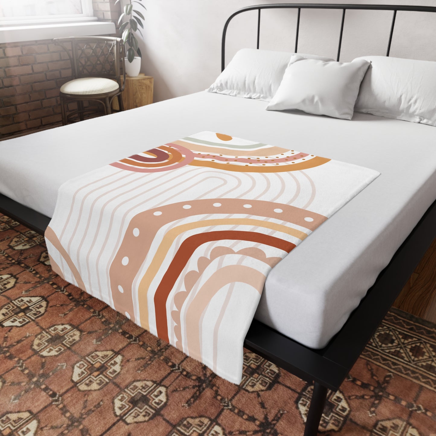 Cozy Plush Fleece Blanket with Abstract Rainbow Design, Soft Throw, Warm Home Decor, Gift for All Occasions, Snuggly Comfort Blanket,