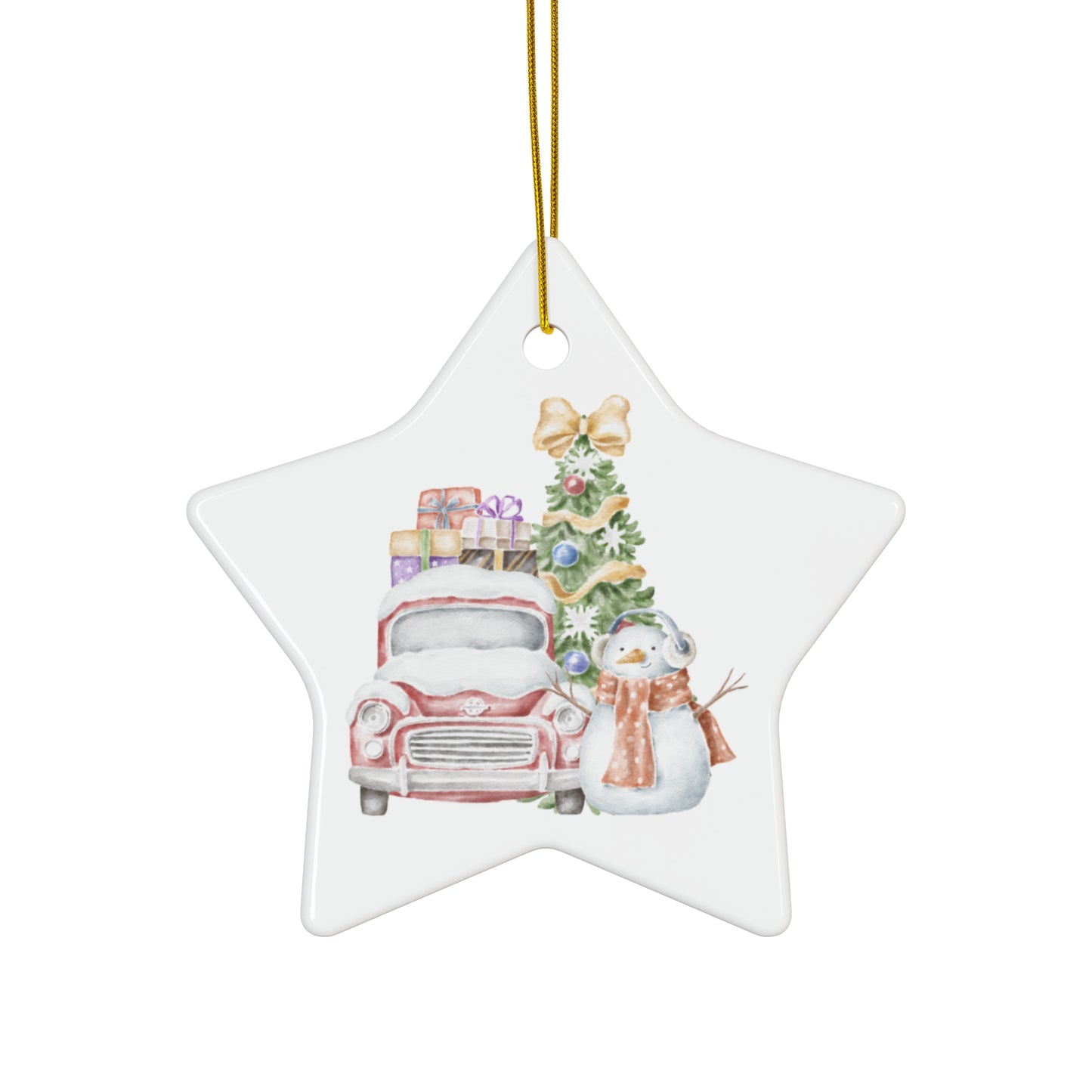 Festive Santa Ceramic Ornament - Holiday Decor, Christmas Tree Decoration, Gift for Family, 2025 Keepsake, Stained Glass Style