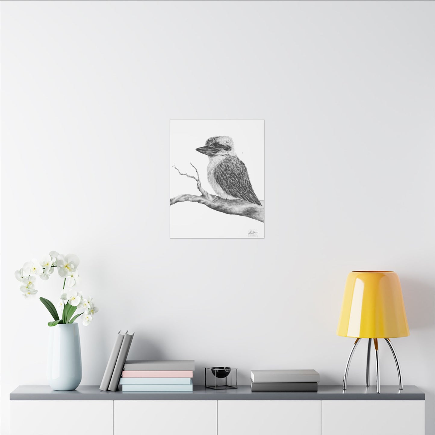Kookaburra Wall Art, Nature Home Decor, Bird Canvas Print, Animal Illustration, Gift for Bird Lovers, Eclectic Art Piece