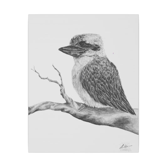 Kookaburra Wall Art, Nature Home Decor, Bird Canvas Print, Animal Illustration, Gift for Bird Lovers, Eclectic Art Piece