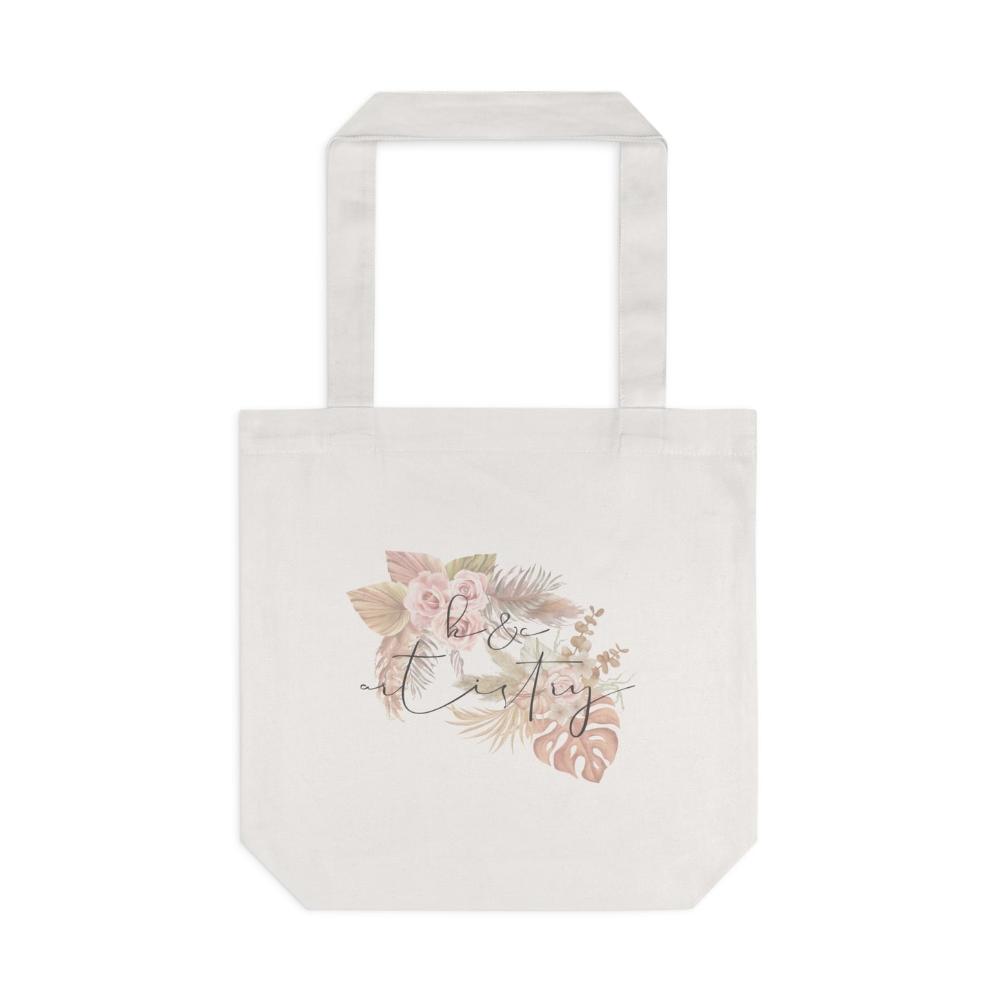 Floral Cotton Tote Bag, Eco-Friendly Shopping Bag, Reusable Tote for Beach, Grocery, Gifts, Organizing, Eco-Conscious Style