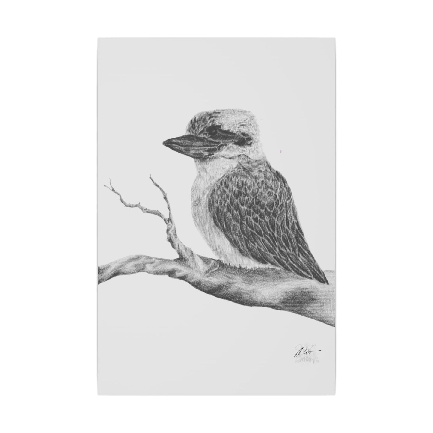 Kookaburra Wall Art, Nature Home Decor, Bird Canvas Print, Animal Illustration, Gift for Bird Lovers, Eclectic Art Piece