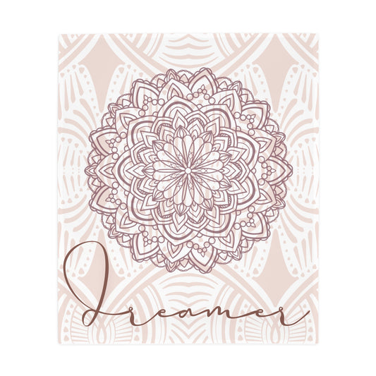 Dreamer Plush Fleece Blanket | Cozy Throw for Home Decor, Gift for Dreamers, Mandala Design, Nursery Bedding, Relaxation Essentials
